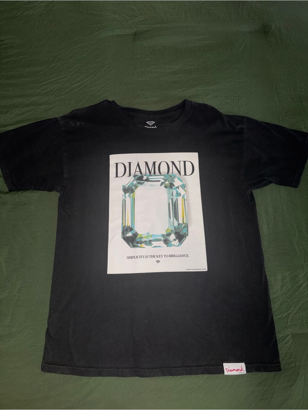 Diamond Supply Co. Black Tee with Gemstone Print